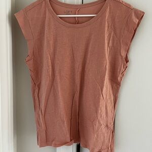 LOFT Peach Cap Sleeve  Tee
